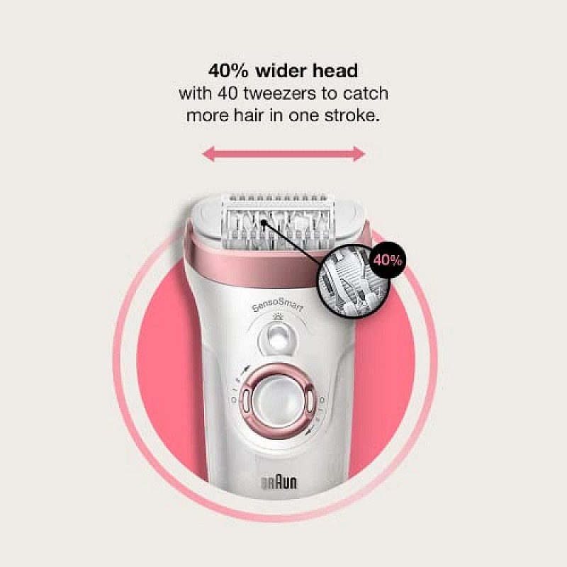 Braun Silk-epil 9 9-720, Epilator for women,Cordless Wet  Dry Epilation for long lasting hair removal smooth skin