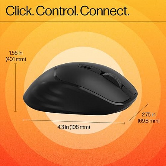 HP M120 Wireless Mouse, USB-A Nano Dongle, 2.4 Ghz Wireless Connection, 6 Buttons Black