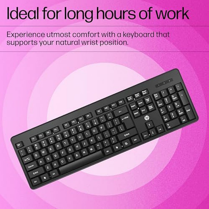 HP K160 Wireless Keyboard Shortcut Keys Black