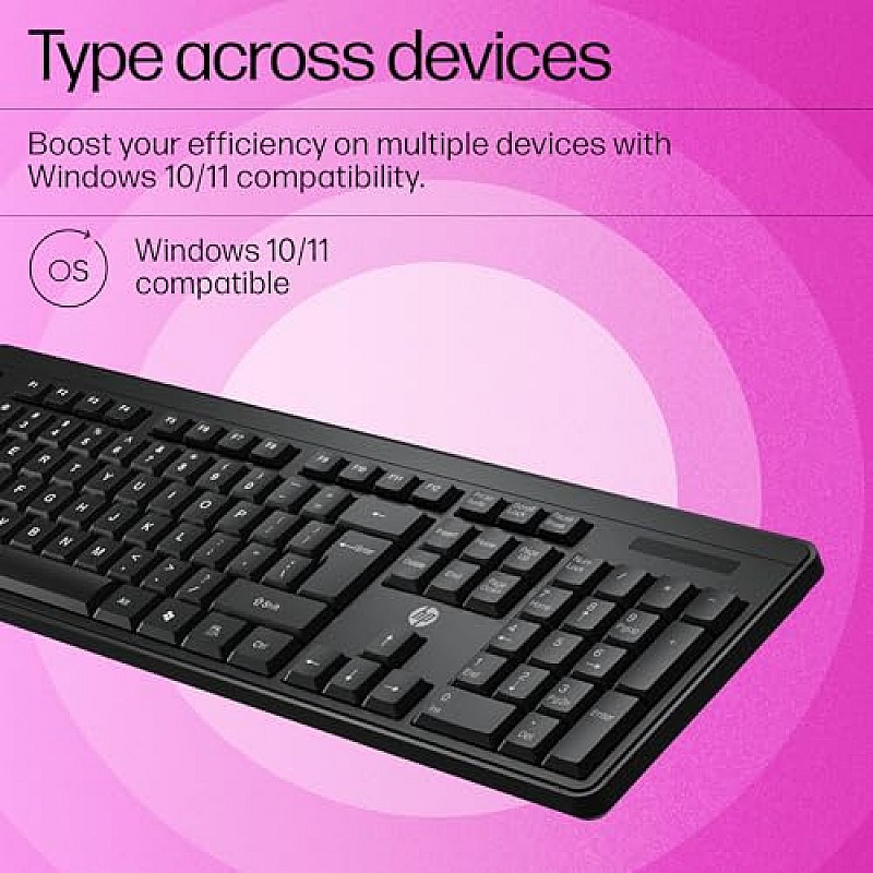 HP K160 Wireless Keyboard Shortcut Keys Black