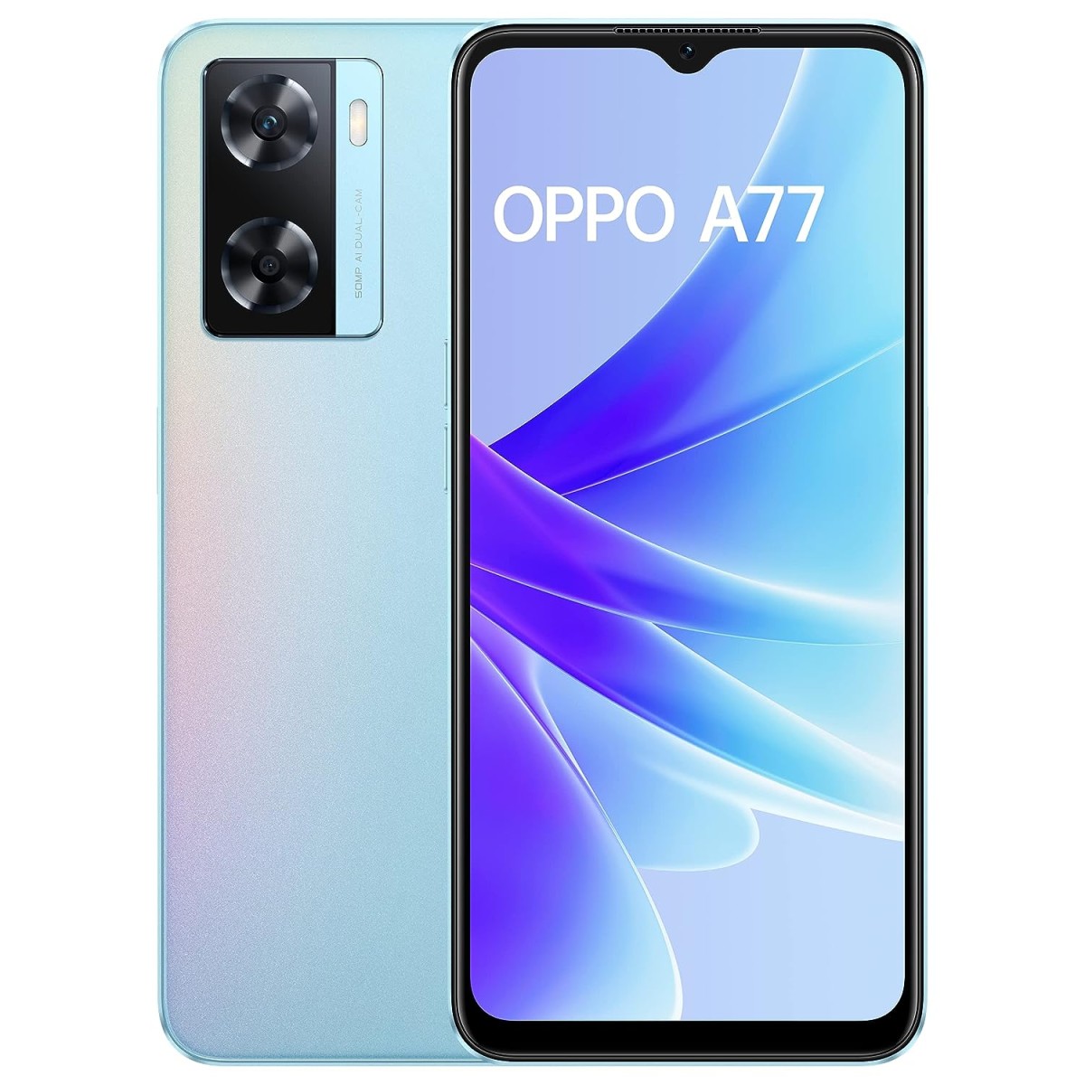 Oppo A77 (Sky Blue, 4GB, RAM, 64 Storage) refurbished