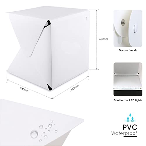 Verilux® 20x20cm Foldable Photo Studio with 2 Light Strips and 2 Colors Photography Backdrops Softbox Photography Verilux® 20x20cm Foldable Photo Studio with 2 Light Strips and 2 Colors Photography Backdrops Softbox Photography