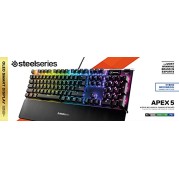 SteelSeries Apex 5 Hybrid Mechanical USB Gaming Keyboard Per-Key RGB Illumination Aircraft Grade 