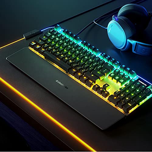 SteelSeries Apex 5 Hybrid Mechanical USB Gaming Keyboard Per-Key RGB Illumination Aircraft Grade 