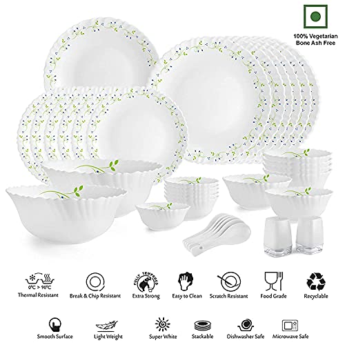 Cello Tropical Lagoon Dazzle Series Opalware Dinner Set, 35 Units Opal Glass Dinner Set for 6 Cello Tropical Lagoon Dazzle Series Opalware Dinner Set, 35 Units Opal Glass Dinner Set for 6