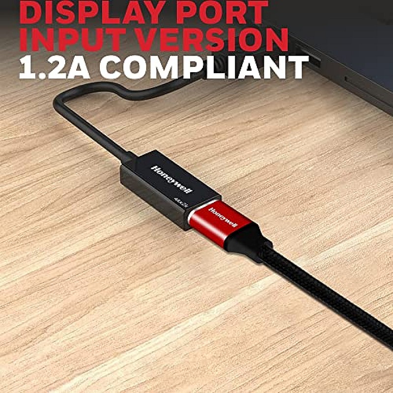 Honeywell Display Port to HDMI Adapter, 4K 3D Resolution with Surround Sound Audio Support, Male-Female Adapter Black