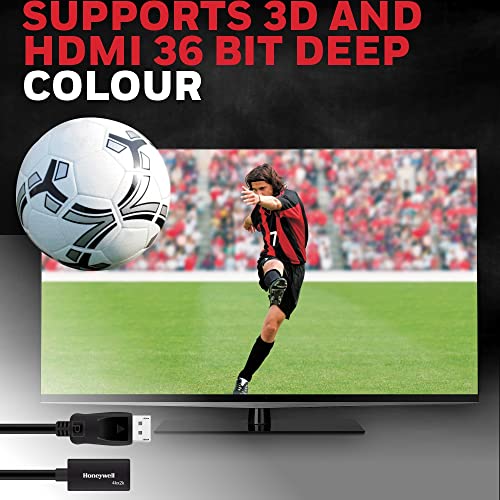 Honeywell Display Port to HDMI Adapter, 4K 3D Resolution with Surround Sound Audio Support, Male-Female Adapter Black Honeywell Display Port to HDMI Adapter, 4K 3D Resolution with Surround Sound Audio Support, Male-Female Adapter Black