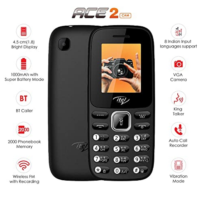 itel Ace2 Cam it2171 Elegant Black