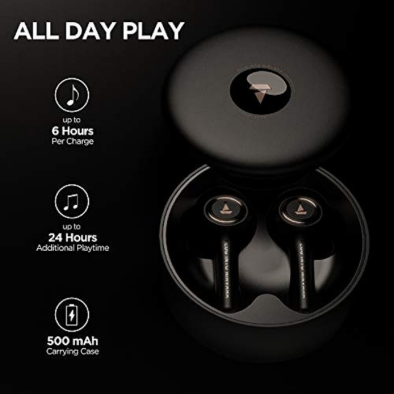 Boat Airdopes 511V2 TWS Ear-Buds with IWP Technology, (Active Black)