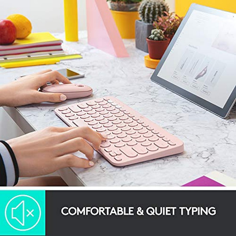 Logitech K380 Wireless Multi-Device Bluetooth Keyboard (Rose)