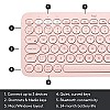 Logitech K380 Wireless Multi-Device Bluetooth Keyboard (Rose)