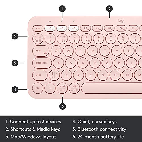 Logitech K380 Wireless Multi-Device Bluetooth Keyboard (Rose) Logitech K380 Wireless Multi-Device Bluetooth Keyboard (Rose)
