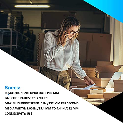 Zebra ZD230t Thermal Transfer Desktop Printer for Labels, Receipts, Barcodes, Tags, and Wrist Bands, Print Width 4 in, Prints Zebra ZD230t Thermal Transfer Desktop Printer for Labels, Receipts, Barcodes, Tags, and Wrist Bands, Print Width 4 in, Prints