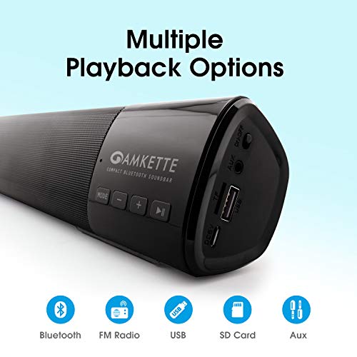 Amkette Boomer Compact 10 W Bluetooth Soundbar black Stereo Channel Amkette Boomer Compact 10 W Bluetooth Soundbar black Stereo Channel