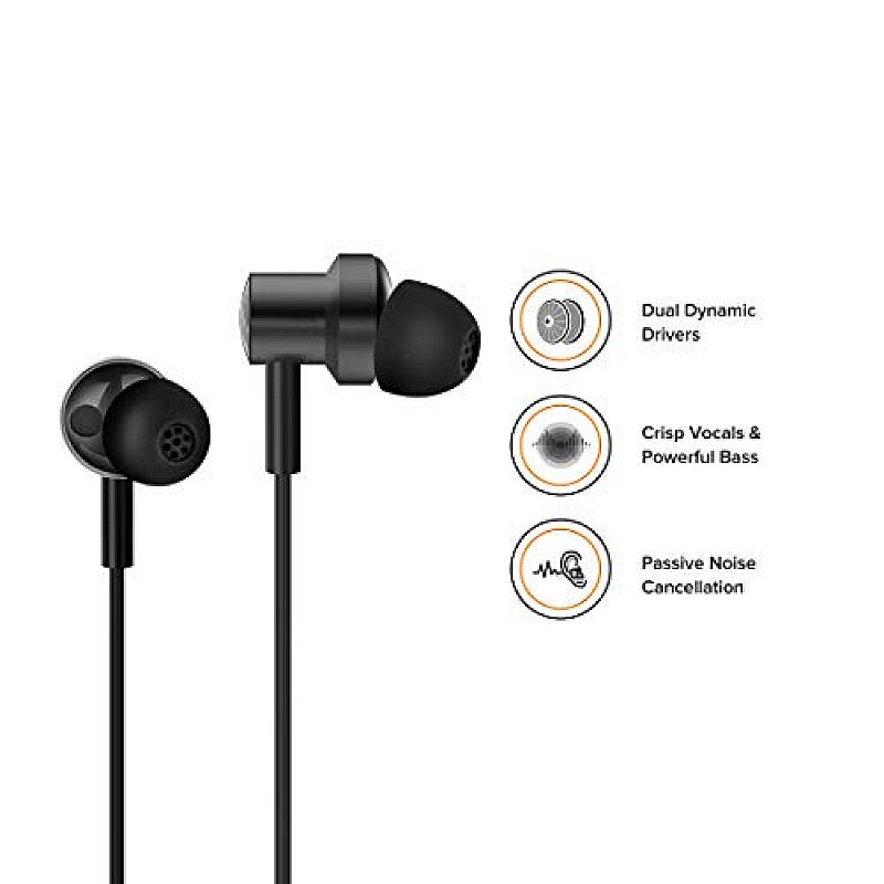 XIAOMI Dual Driver Dynamic Bass in-Ear Wired Earphones with Mic (Black)