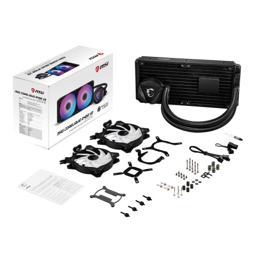 MSI MAG Core Liquid 240R V2 - AIO RGB CPU Liquid Cooler- Rotating Cap Design- 240mm Radiator MSI MAG Core Liquid 240R V2 - AIO RGB CPU Liquid Cooler- Rotating Cap Design- 240mm Radiator