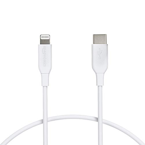 Amazon Basics Mfi Certified Usb-C To Lightning Cable Cord For Smartphone (1-Ft, White) Amazon Basics Mfi Certified Usb-C To Lightning Cable Cord For Smartphone (1-Ft, White)