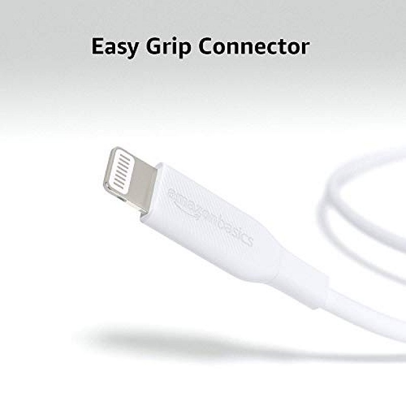 Amazon Basics Mfi Certified Usb-C To Lightning Cable Cord For Smartphone (1-Ft, White)