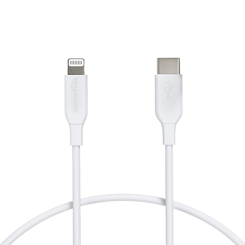 Amazon Basics Mfi Certified Usb-C To Lightning Cable Cord For Smartphone (1-Ft, White)