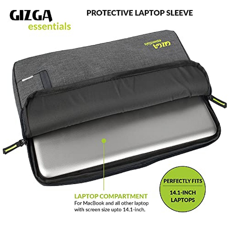 Gizga Essentials Laptop Bag Sleeve Case Cover Pouch for 14.1 Inch Laptop MacBook Office College Laptop Bag for Men  Women