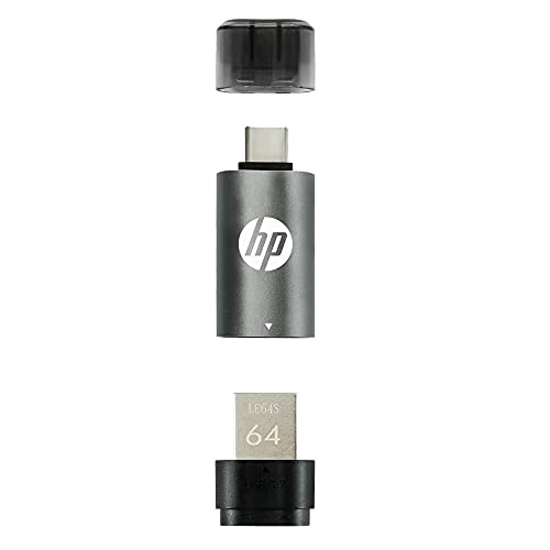 HP x5600C 64GB OTG (Type C) usb3.2 gen 1 Pen Drive, Grey & Black HP x5600C 64GB OTG (Type C) usb3.2 gen 1 Pen Drive, Grey & Black