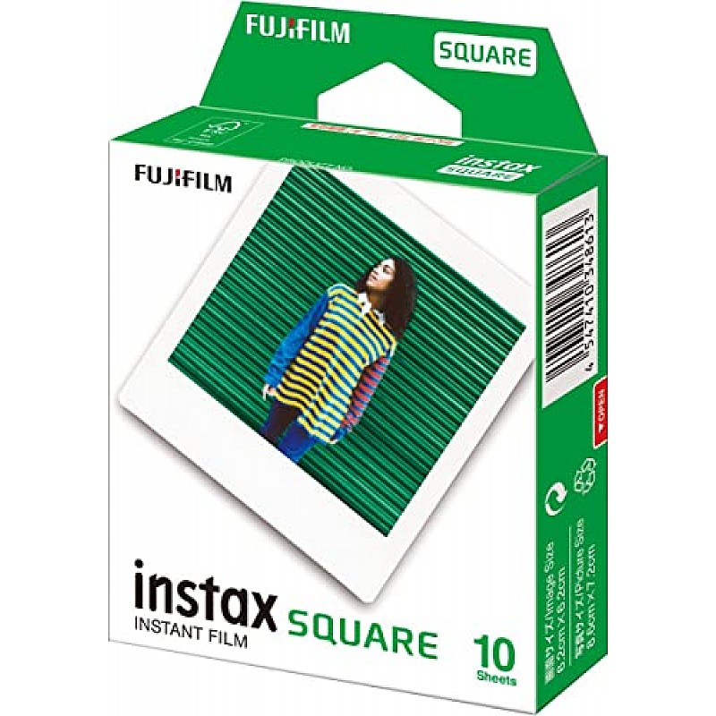 Fujifilm Instax Square 10 Exposures Instant Film (White)