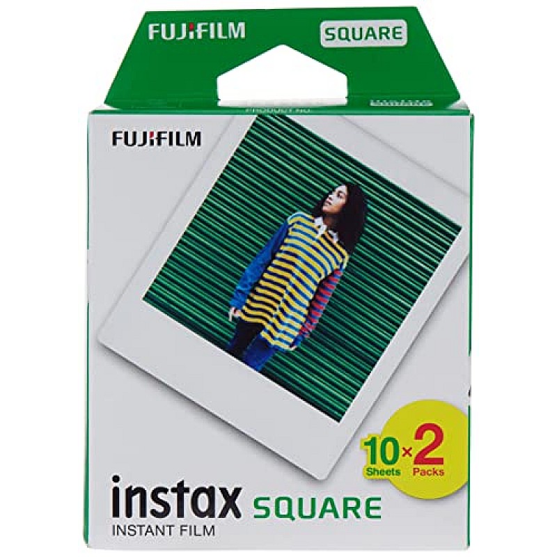 Fujifilm Instax Square 10 Exposures Instant Film (White)