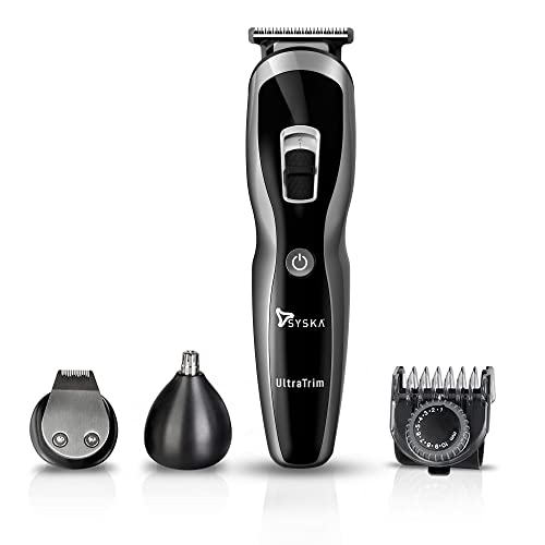 SYSKA HT3333K Corded & Cordless Stainless Steel Blade Grooming Trimmer with 60 Minutes Working Time; 10 Length Settings (Black) SYSKA HT3333K Corded & Cordless Stainless Steel Blade Grooming Trimmer with 60 Minutes Working Time; 10 Length Settings (Black)
