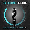 SYSKA HT3333K Corded & Cordless Stainless Steel Blade Grooming Trimmer with 60 Minutes Working Time; 10 Length Settings (Black)