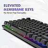 Amkette EvoFox Fireblade Backlit Membrane Wired Gaming Keyboard with Breathing Effect 19 Anti-Ghosting Keys Refurbished 