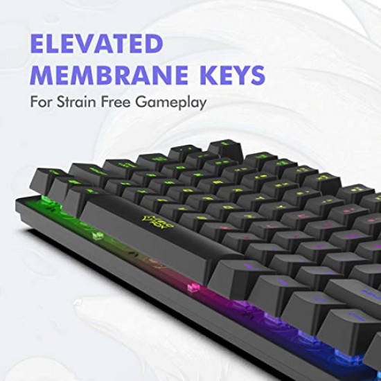 Amkette EvoFox Fireblade Backlit Membrane Wired Gaming Keyboard with Breathing Effect 19 Anti-Ghosting Keys Refurbished 