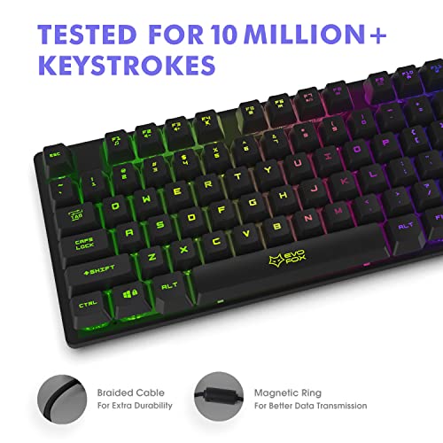 Amkette EvoFox Fireblade Backlit Membrane Wired Gaming Keyboard with Breathing Effect 19 Anti-Ghosting Keys Refurbished Amkette EvoFox Fireblade Backlit Membrane Wired Gaming Keyboard with Breathing Effect 19 Anti-Ghosting Keys Refurbished