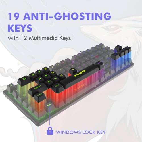 Amkette EvoFox Fireblade Backlit Membrane Wired Gaming Keyboard with Breathing Effect 19 Anti-Ghosting Keys Refurbished Amkette EvoFox Fireblade Backlit Membrane Wired Gaming Keyboard with Breathing Effect 19 Anti-Ghosting Keys Refurbished
