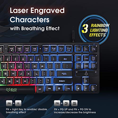 Amkette EvoFox Fireblade Backlit Membrane Wired Gaming Keyboard with Breathing Effect 19 Anti-Ghosting Keys Refurbished Amkette EvoFox Fireblade Backlit Membrane Wired Gaming Keyboard with Breathing Effect 19 Anti-Ghosting Keys Refurbished