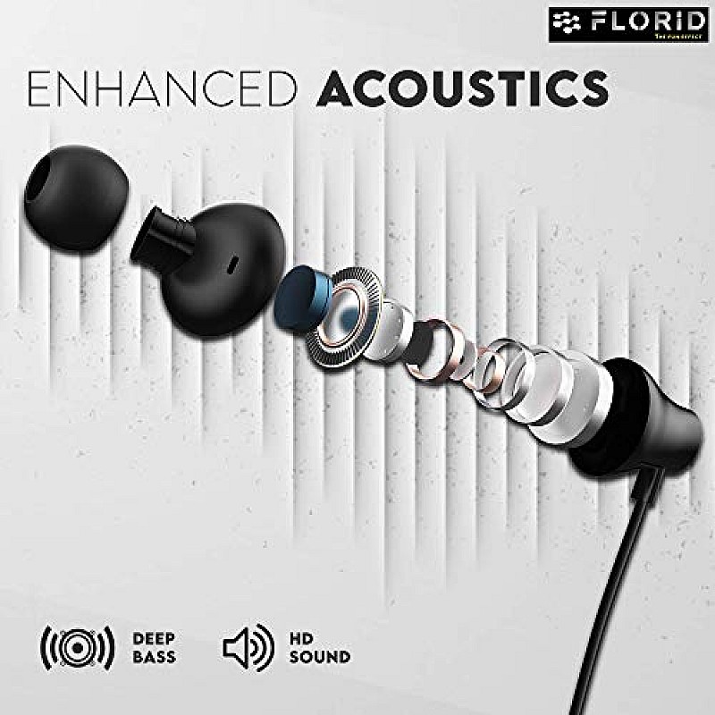 FLORID Rave Machine 01 High Bass Wireless Neckband Headphone with in-Built Mic  Bluetooth 5.0 Seamless connectivity  IPX4 Sweat Proof 