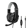 pTron Soundster Arcade Over-Ear Wired Headphones, Ergonomic Headset with Mic (Black)