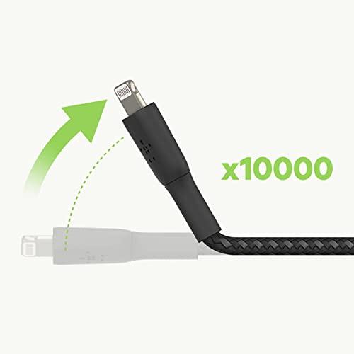 Belkin Apple Certified Lightning to USB A and Sync Tough Braided Cable for iPhone, iPad, Air Pods, 6.6 feet (2 meters) – Black Belkin Apple Certified Lightning to USB A and Sync Tough Braided Cable for iPhone, iPad, Air Pods, 6.6 feet (2 meters) – Black