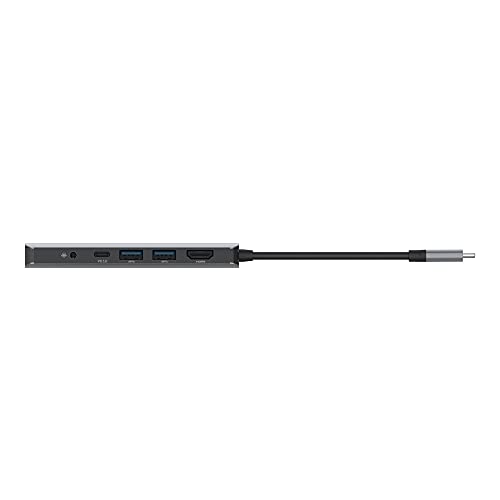 Belkin USB-C Multimedia + Charge Adapter (100W) with Tethered USB-C Cable Black Belkin USB-C Multimedia + Charge Adapter (100W) with Tethered USB-C Cable Black