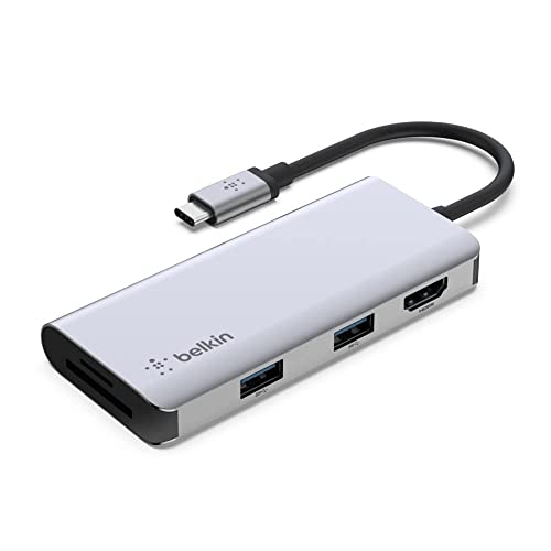 Belkin USB-C Multimedia + Charge Adapter (100W) with Tethered USB-C Cable Black Belkin USB-C Multimedia + Charge Adapter (100W) with Tethered USB-C Cable Black