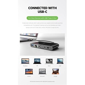 Belkin USB-C Multimedia + Charge Adapter (100W) with Tethered USB-C Cable Black Belkin USB-C Multimedia + Charge Adapter (100W) with Tethered USB-C Cable Black