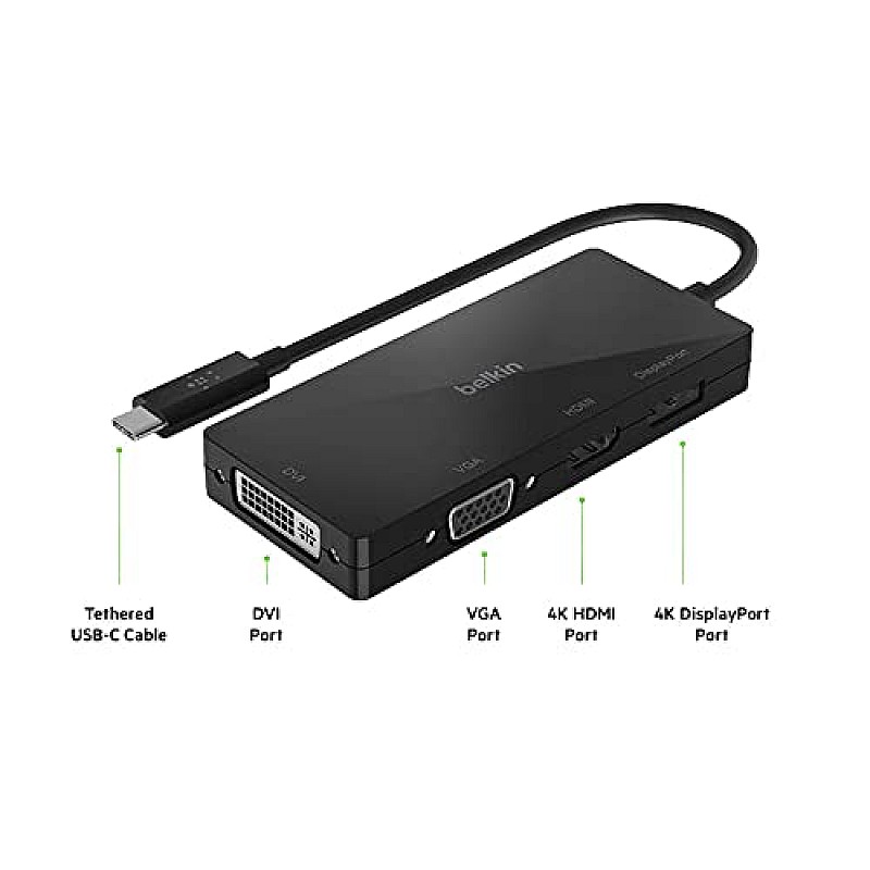 Belkin USB-C Multi Port Display Adapter (with Tethered USB-C Cable) 