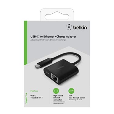 Belkin USB-C to Ethernet Adapter Black Belkin USB-C to Ethernet Adapter Black