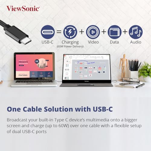 ViewSonic (Originated in USA 16 Inch FHD IPS Portable Touch Monitor,10 Point Capacitive Touch, Bezel Less TD1655 Silver ViewSonic (Originated in USA 16 Inch FHD IPS Portable Touch Monitor,10 Point Capacitive Touch, Bezel Less TD1655 Silver