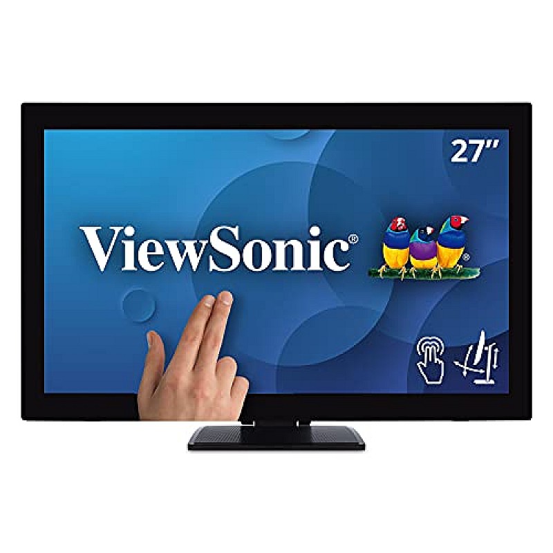 ViewSonic (Originated in USA 16 Inch FHD IPS Portable Touch Monitor,10 Point Capacitive Touch, Bezel Less TD1655 Silver