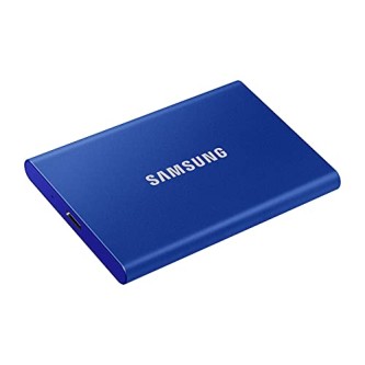 Samsung T7 500GB Up to 1,050MB/s USB 3.2 Gen 2 (10Gbps, Type-C) External Solid State Drive (Portable SSD) Blue (MU-PC500H)