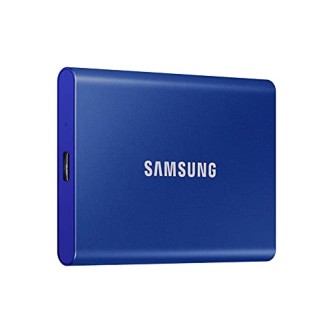 Samsung T7 500GB Up to 1,050MB/s USB 3.2 Gen 2 (10Gbps, Type-C) External Solid State Drive (Portable SSD) Blue (MU-PC500H)
