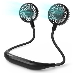 AIRTREE Neck Fan Battery Operated Neckband Fan Hand-Free Wearable Personal Fan for Hot Flashes 