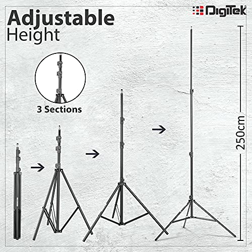 DIGITEK® (DLS-9FT) Lightweight & Portable Aluminum Alloy Light Stand for Ring Light, Reflector, Flash Units, Diffuser, Portrait, Softbox DIGITEK® (DLS-9FT) Lightweight & Portable Aluminum Alloy Light Stand for Ring Light, Reflector, Flash Units, Diffuser, Portrait, Softbox