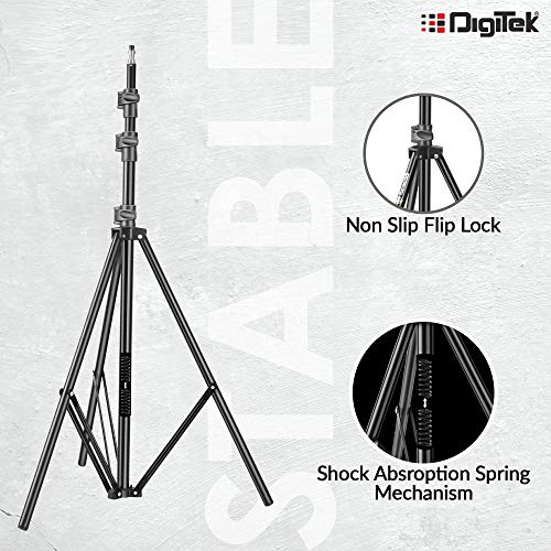 DIGITEK® (DLS-9FT) Lightweight & Portable Aluminum Alloy Light Stand for Ring Light, Reflector, Flash Units, Diffuser, Portrait, Softbox DIGITEK® (DLS-9FT) Lightweight & Portable Aluminum Alloy Light Stand for Ring Light, Reflector, Flash Units, Diffuser, Portrait, Softbox