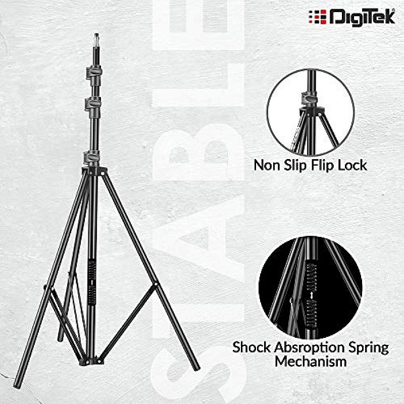 DIGITEK® (DLS-9FT) Lightweight & Portable Aluminum Alloy Light Stand for Ring Light, Reflector, Flash Units, Diffuser, Portrait, Softbox